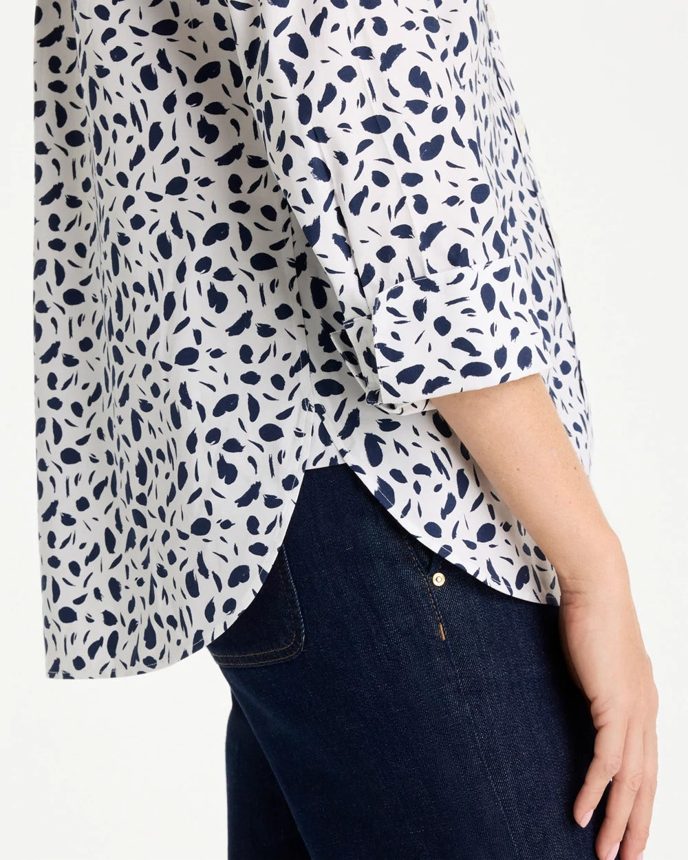 Chico's Discount Optic White No Iron™ Stretch Printed Shirt