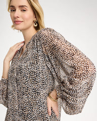 Chico's For Sale Black Georgette Printed Squares Blouse