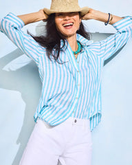 Chico's Online Oceano No Iron™ Linen Striped Shirt