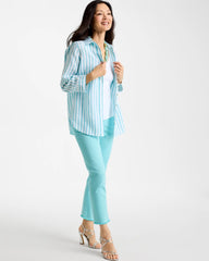 Chico's Online Oceano No Iron™ Linen Striped Shirt