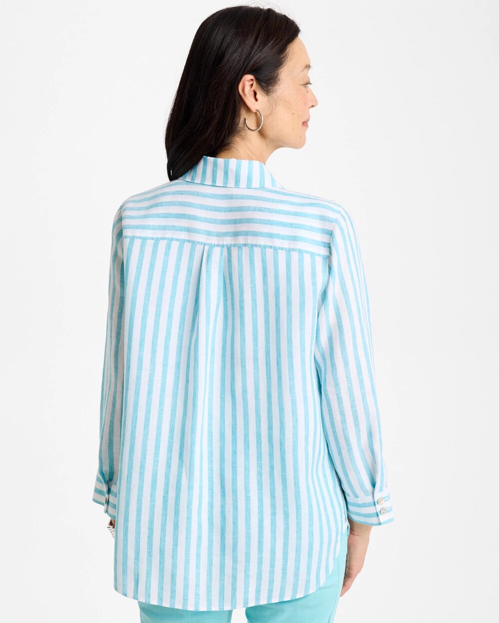 Chico's Online Oceano No Iron™ Linen Striped Shirt