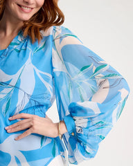 Chico's Sale Blue Tide Georgette Printed Blouse