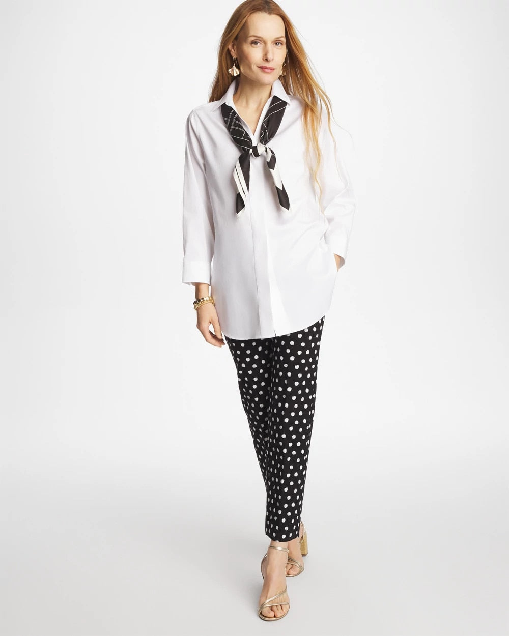 Chico's Outlet Optic White No Iron™ Stretch Splitneck Tunic
