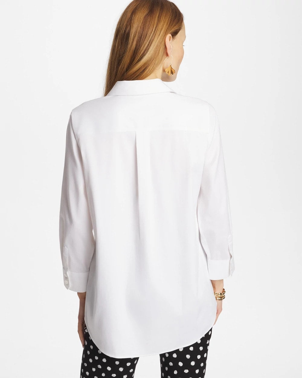 Chico's Outlet Optic White No Iron™ Stretch Splitneck Tunic