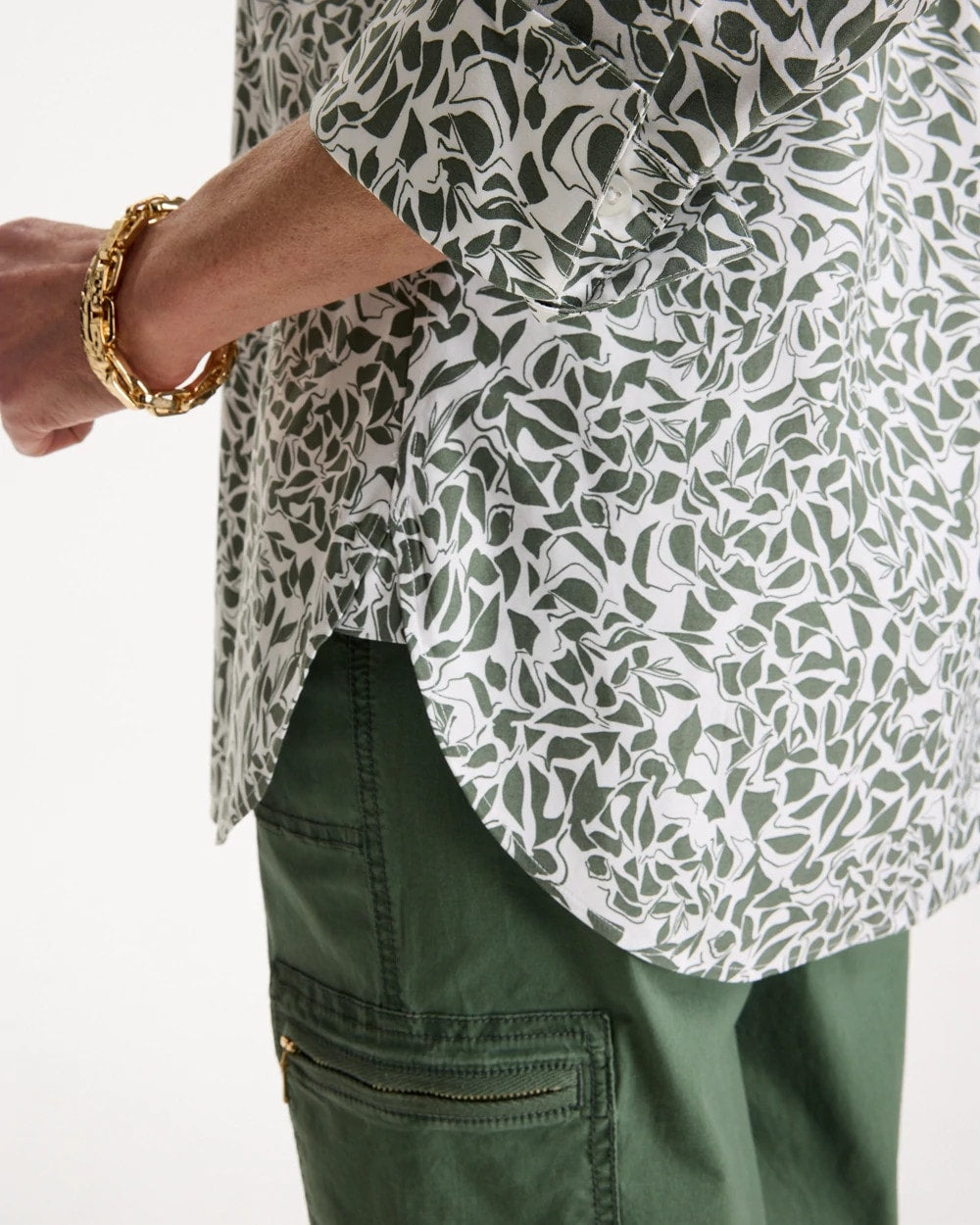 Chico's Online Kelp Forest Printed No Iron Stretch Shirt