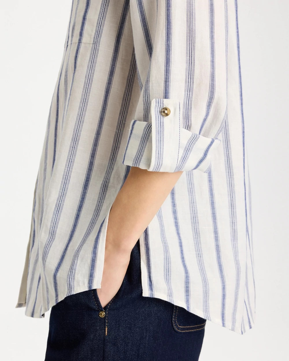 Chico's Outlet Indigo Linen-Cotton Utility Tunic