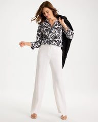 Chico's For Sale Black No Iron™ Linen Palm Shirt
