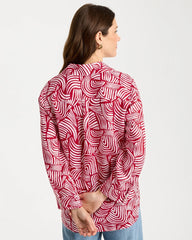 Chico's Online Cherry Lush No Iron™ Linen Geo Print Shirt