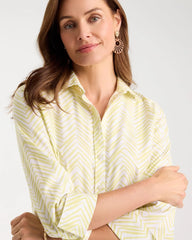 Chico's For Sale Soft Lime Chevron No Iron Stretch Shirt