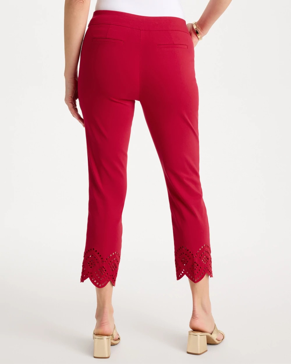 Chico's Sale Cherry Lush Petite Brigitte™ Slim Scalloped Ankle Pants