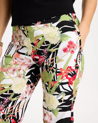 Chico's Outlet Black Tropical Nights Brigitte™ Straight Crop Pant