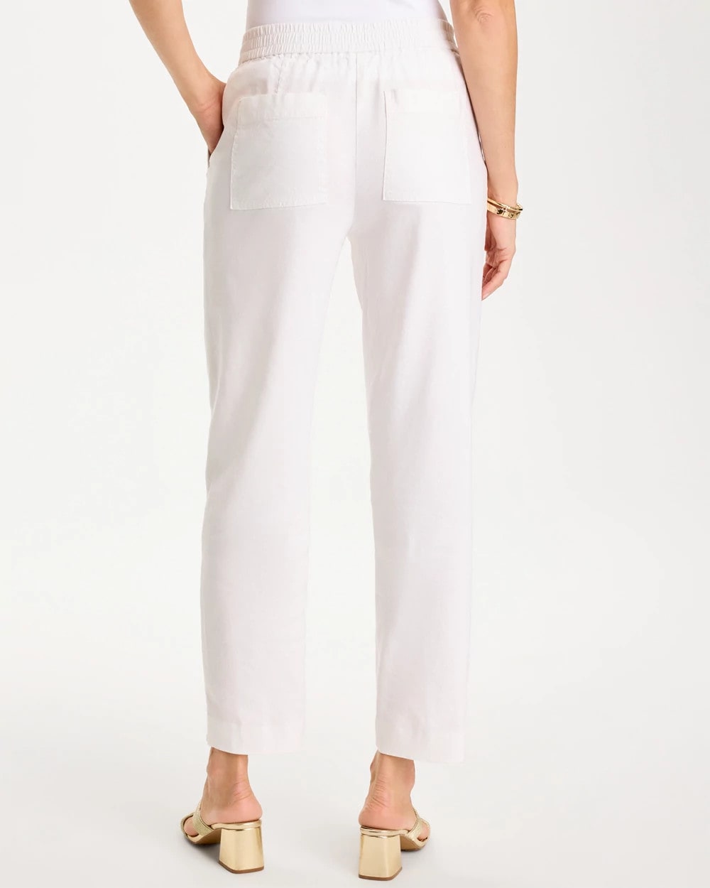 Chico's Online Alabaster Soft-Stretch Linen Straight Tapered Ankle Pants
