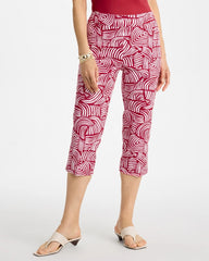 Chico's Sale Cherry Lush Brigitte™ Slim Geo Pull-On Capri Pant