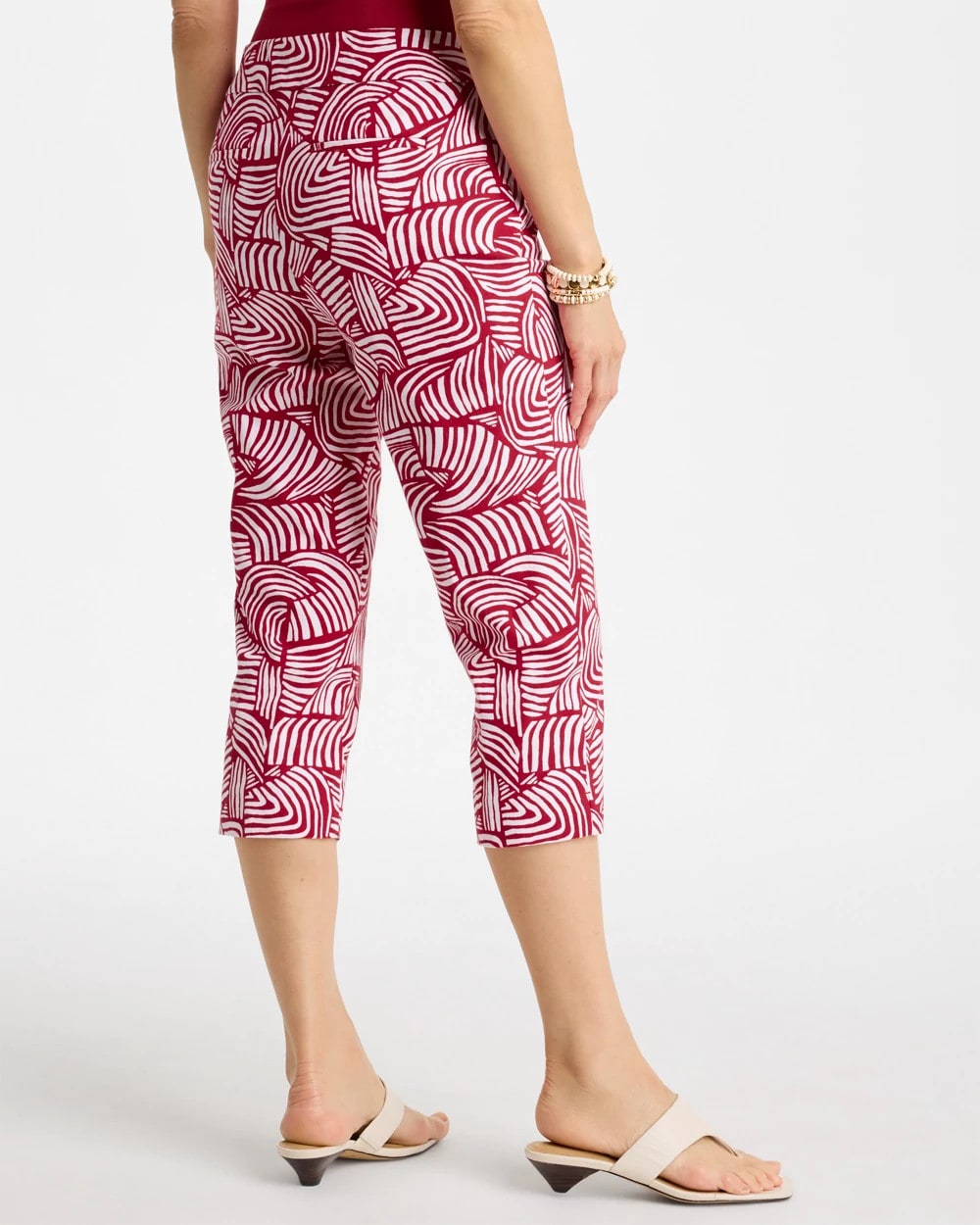 Chico's Sale Cherry Lush Brigitte™ Slim Geo Pull-On Capri Pant