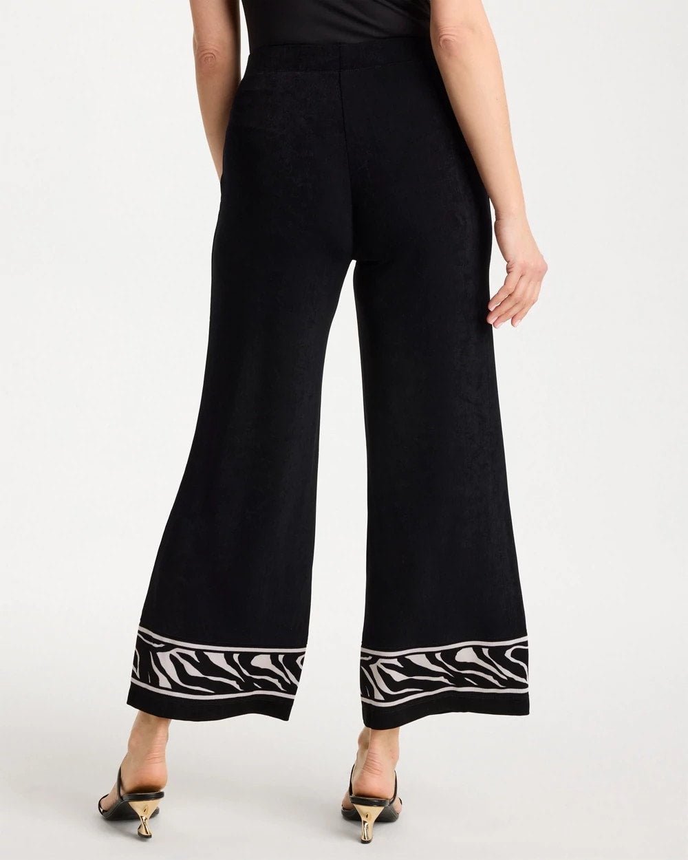 Chico's On Sale Travelers Black Travelers™ Abstract Zebra Cropped Pants