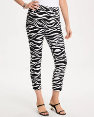 Chico's On Sale Black Zebra Brigitte™ Slim Pull-On Crop Pant
