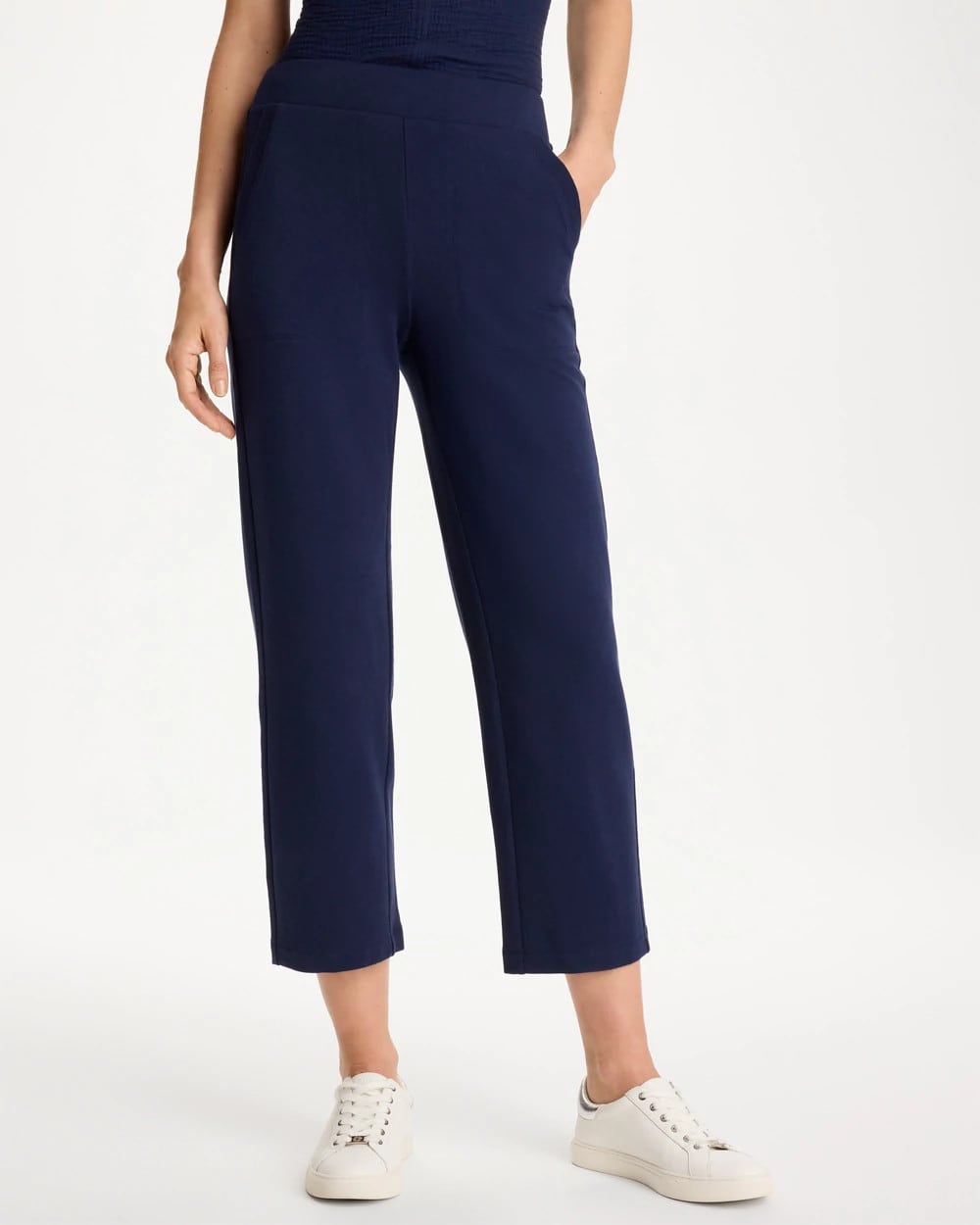 Chico's Sale Passport Blue Zenergy® French Terry Cropped Pants