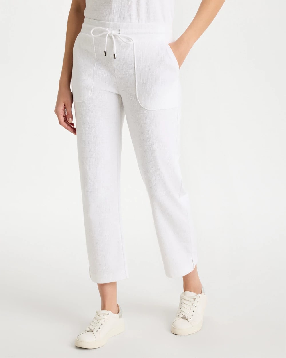 Chico's Outlet Alabaster Zenergy® Crosshatch Knit Cropped Pants