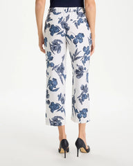 Chico's Online Passport Blue Piped Linen Fly Front Pants