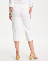 Chico's Discount Alabaster Emme Sateen Straight Capri Pants