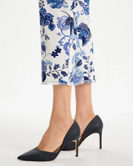 Chico's Sale Alabaster Printed Relaxed Boyfriend Chino Fray Crop Pants
