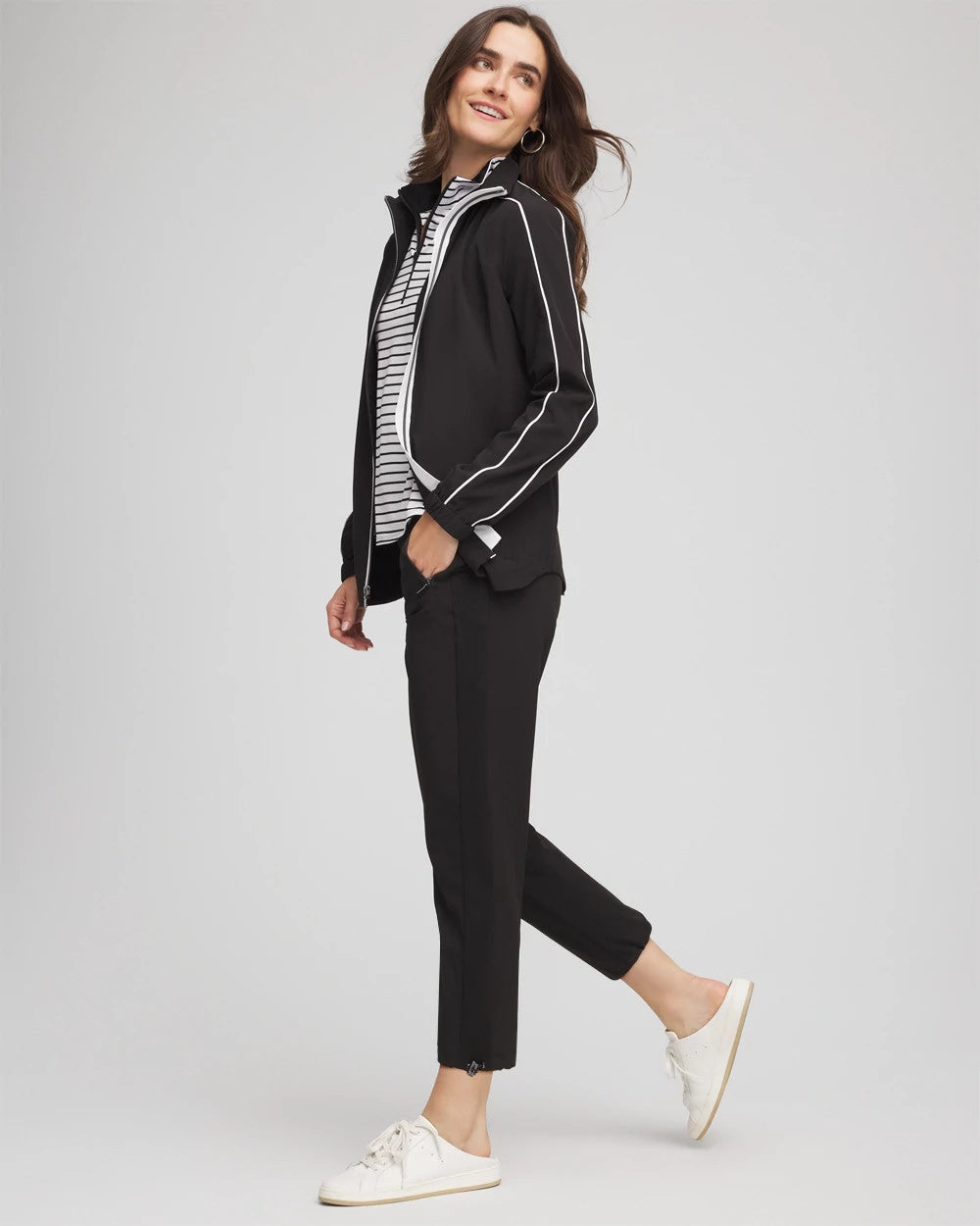 Chico's On Sale Black Zenergy® UPF Rib Mix Cropped Pants