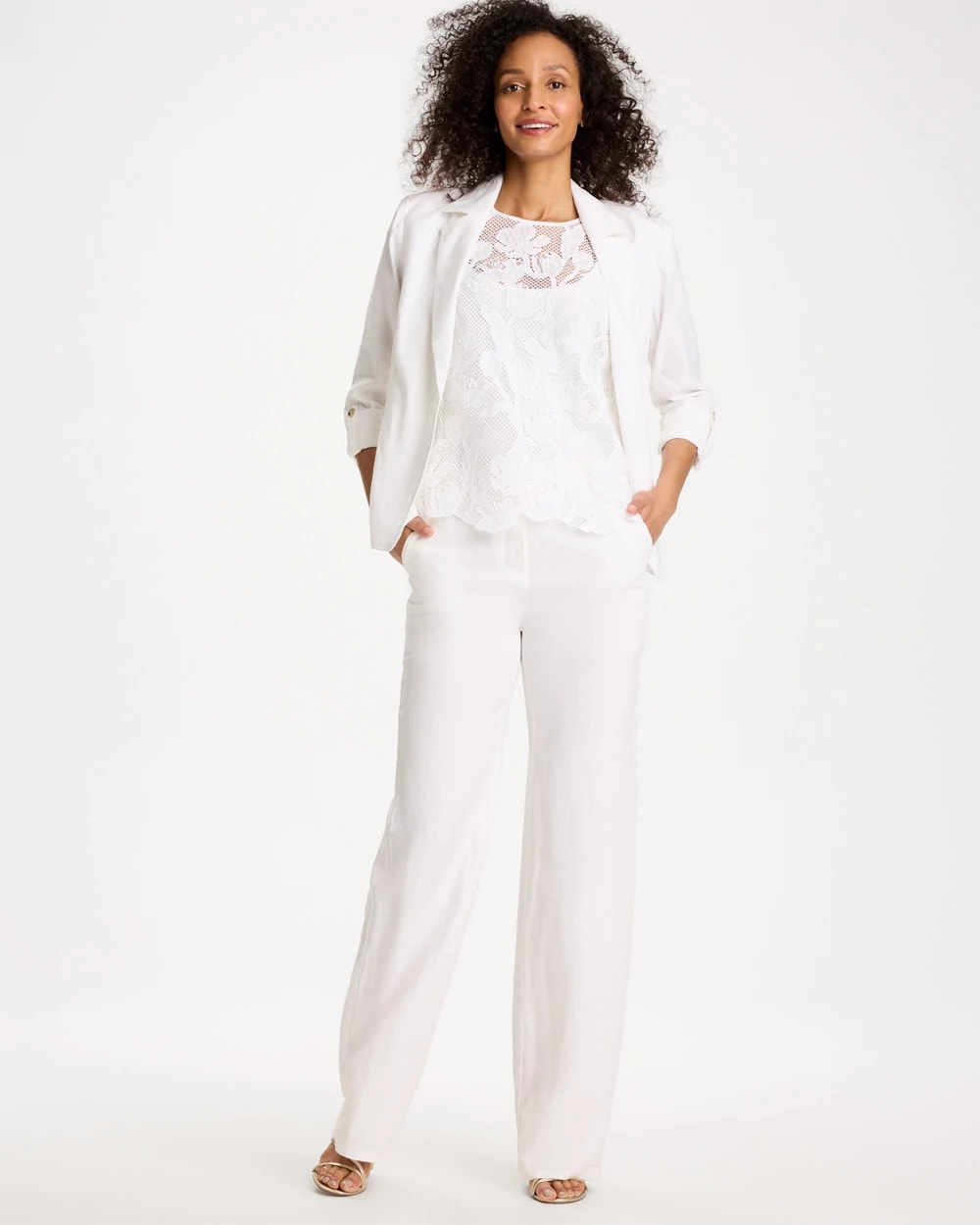 Chico's Sale Alabaster Straight-Leg Linen Pants