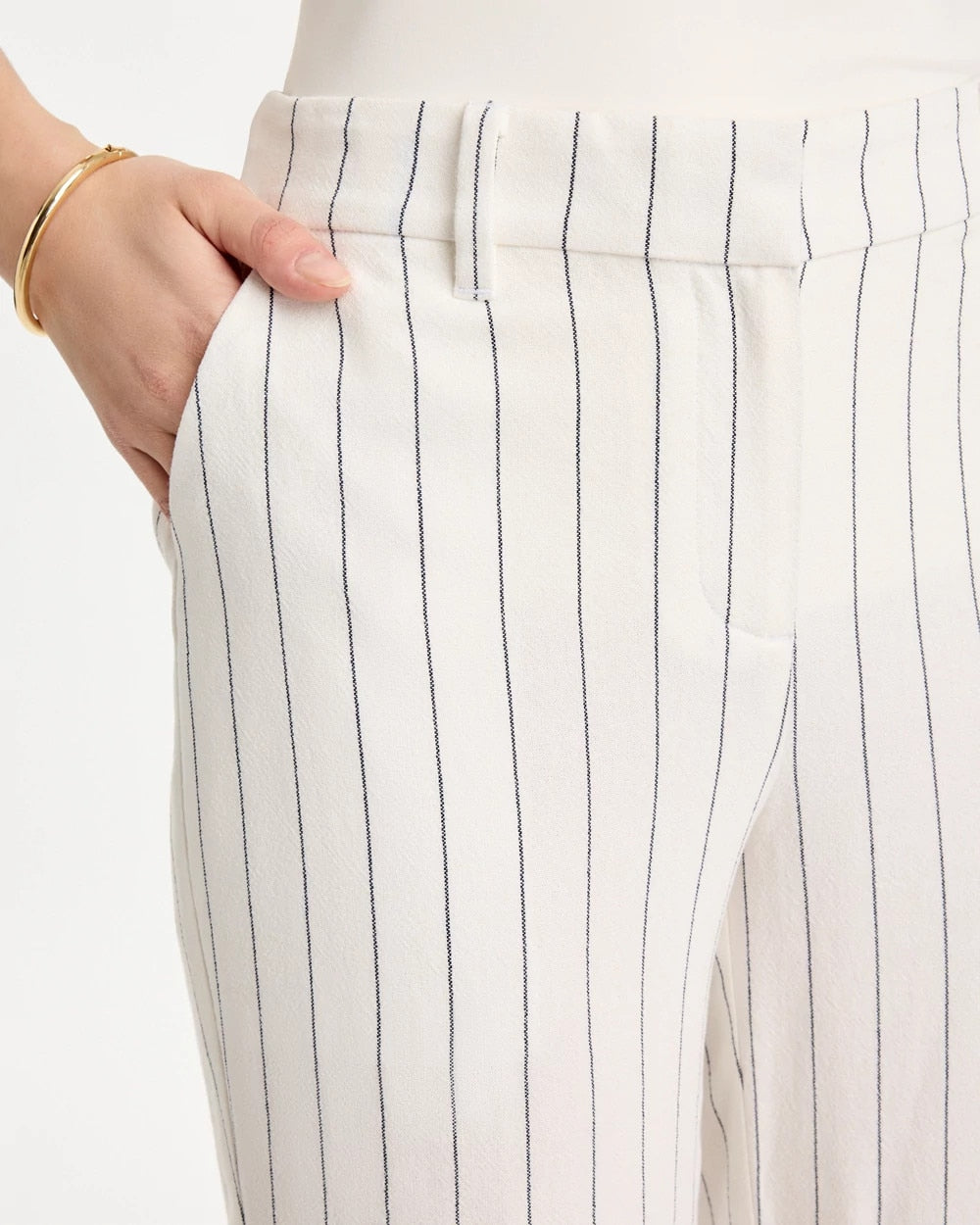 Chico's Online Ecru Striped Linen Wide-Leg Ankle Pants