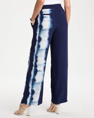 Chico's On Sale Passport Blue Faux Silk Tie-Dye Palazzo Pants