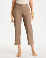 Chico's For Sale Topaz Smoke Linen Fly Front Pants