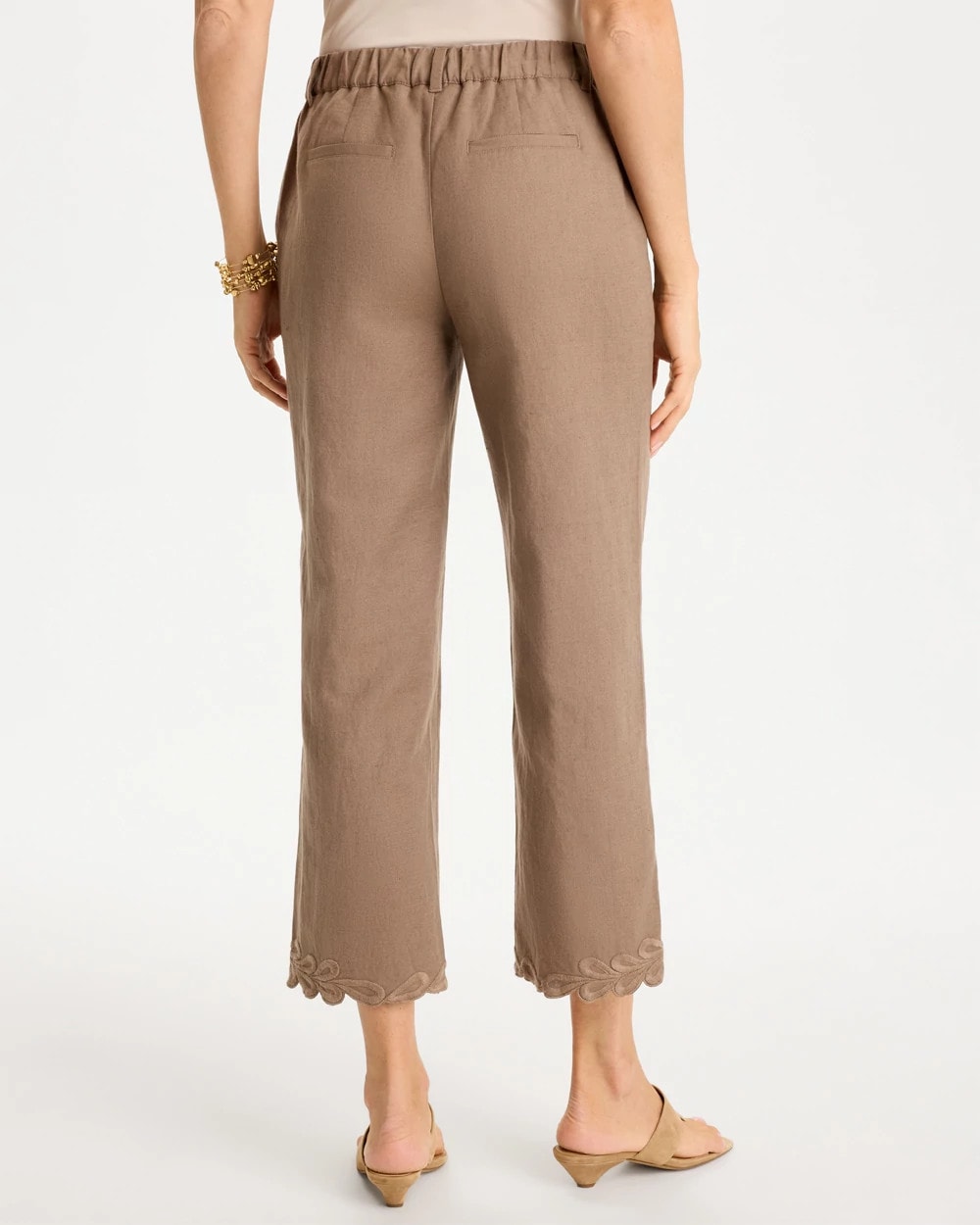 Chico's For Sale Topaz Smoke Linen Fly Front Pants