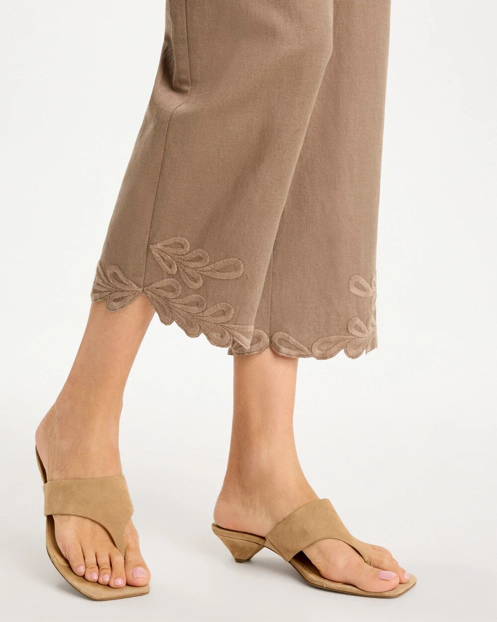 Chico's For Sale Topaz Smoke Linen Fly Front Pants