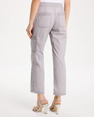 Chico's Online Titanium Poplin Cropped Roll Tab Pants