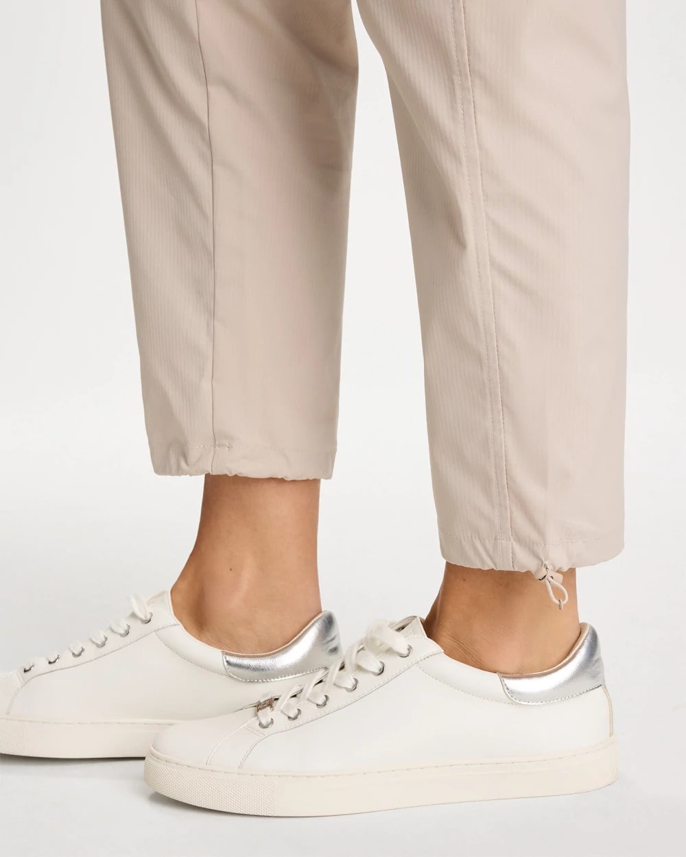 Chico's Sale Smokey Taupe Zenergy® Striped UPF Bungee Crop Pants