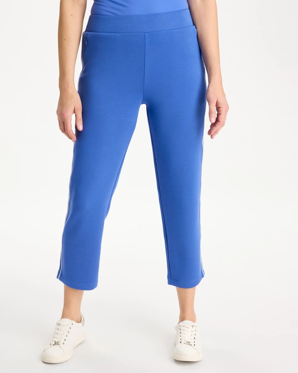 Chico's Outlet Amparo Blue Zenergy® Soft Pique Cropped Pants