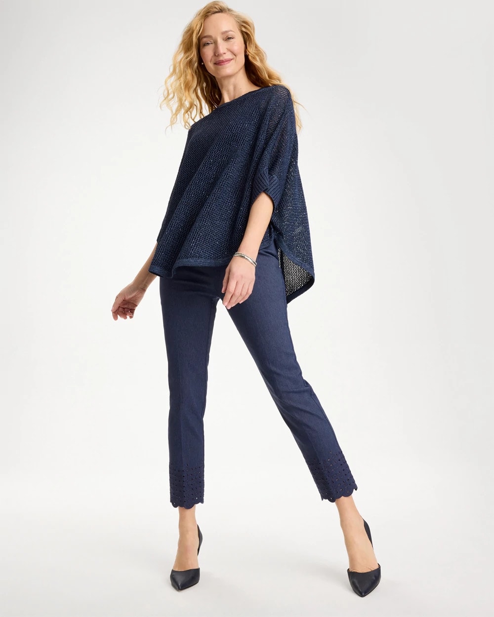Chico's Discount Indigo Brigitte™ Slim Embroidered Pull-On Crop Pant