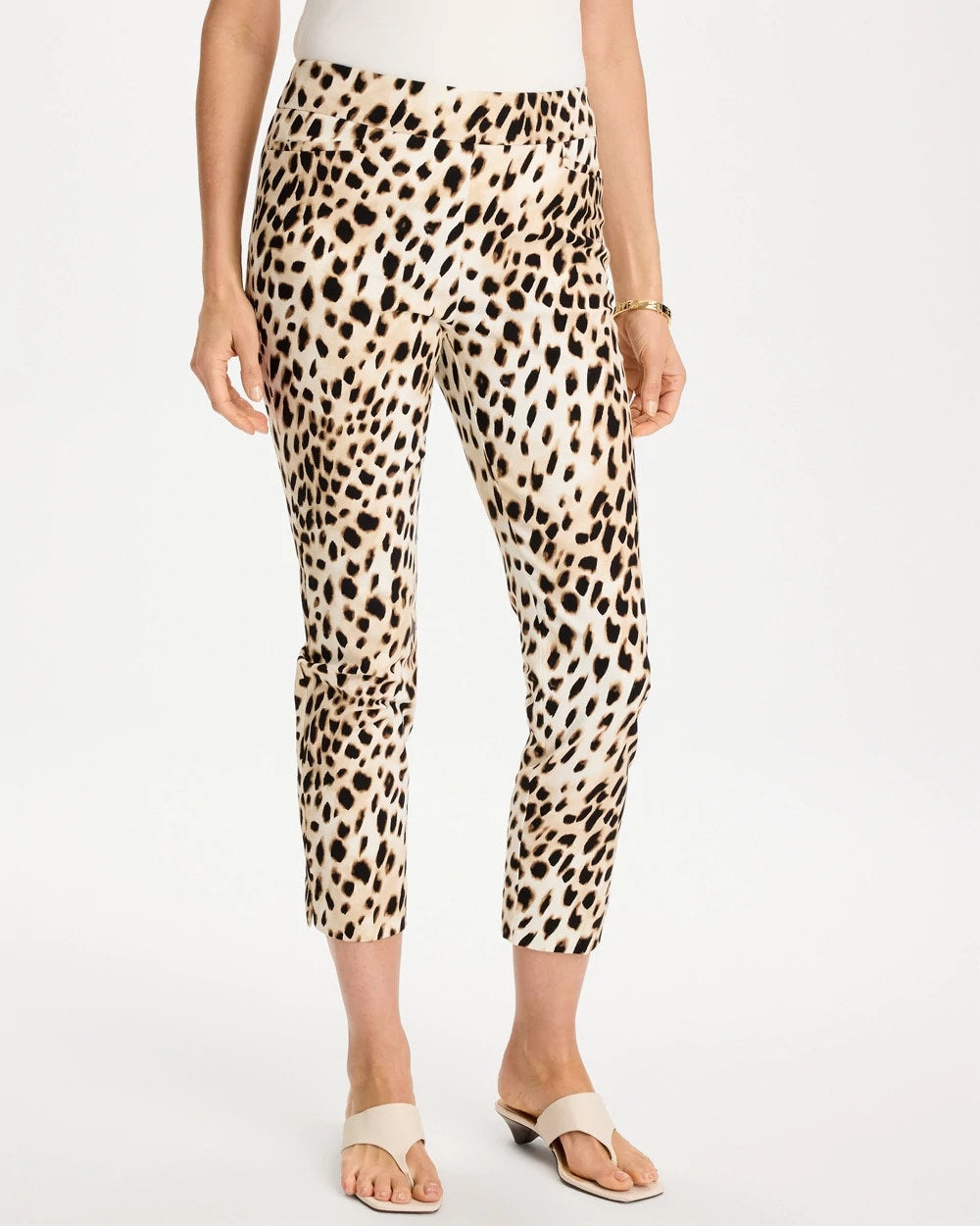 Chico's Sale Black Animal Print Brigitte™ Slim Pull-On Crop Pant