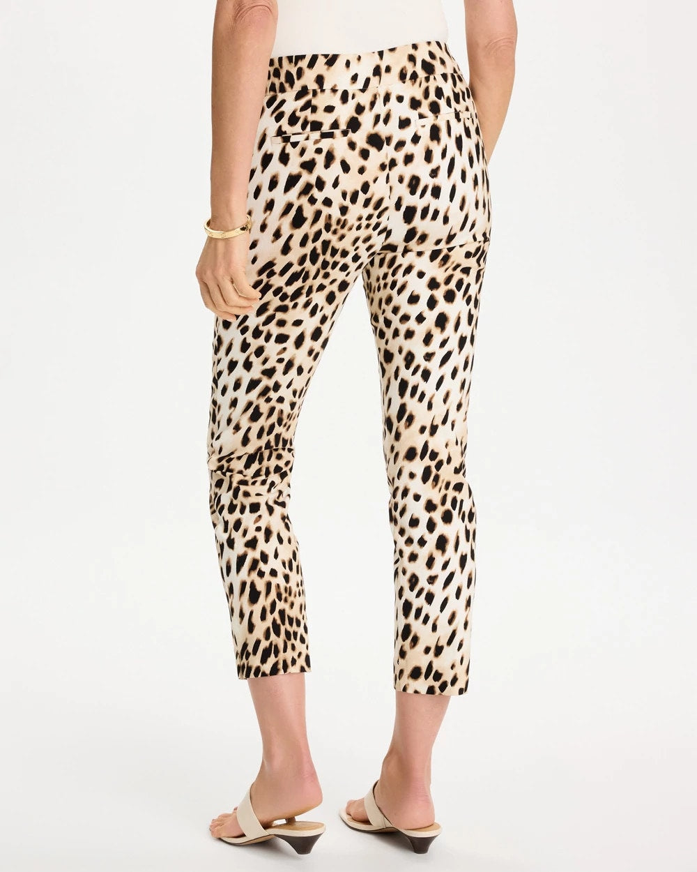 Chico's Sale Black Animal Print Brigitte™ Slim Pull-On Crop Pant