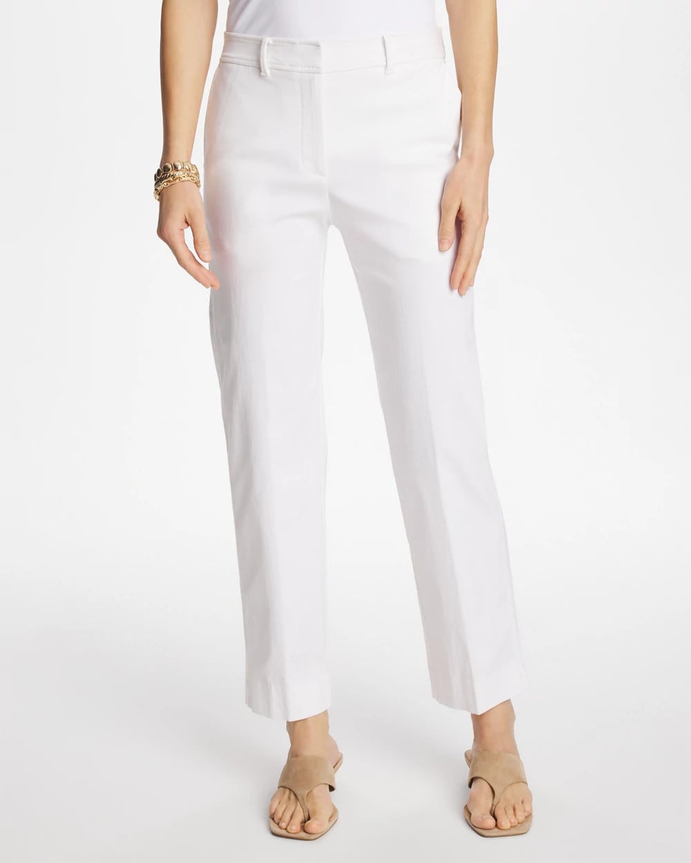 Chico's On Sale Alabaster Emme Fly Front Straight Crop Pants