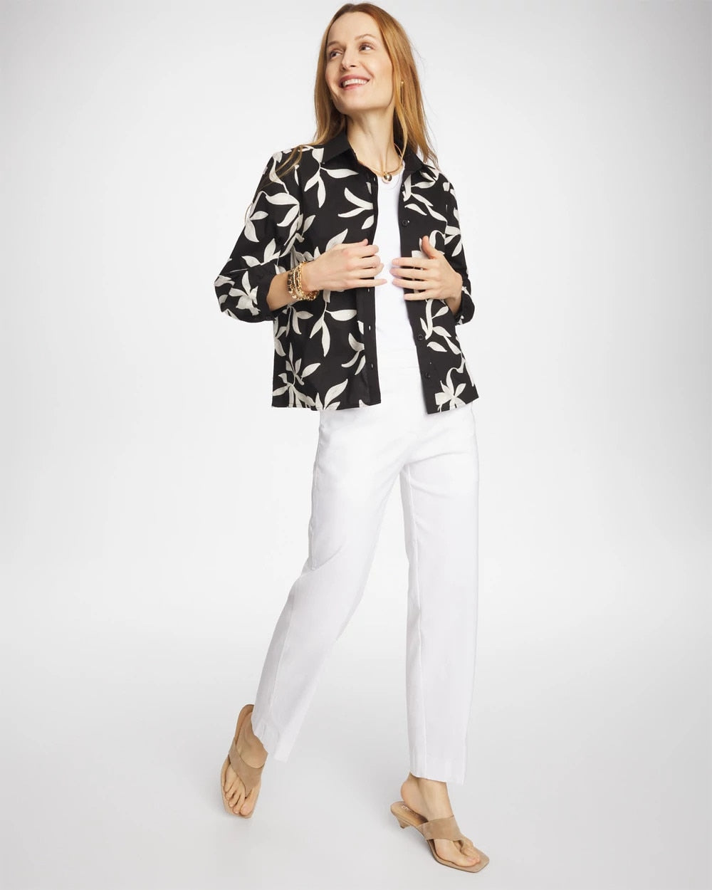 Chico's On Sale Alabaster Emme Fly Front Straight Crop Pants