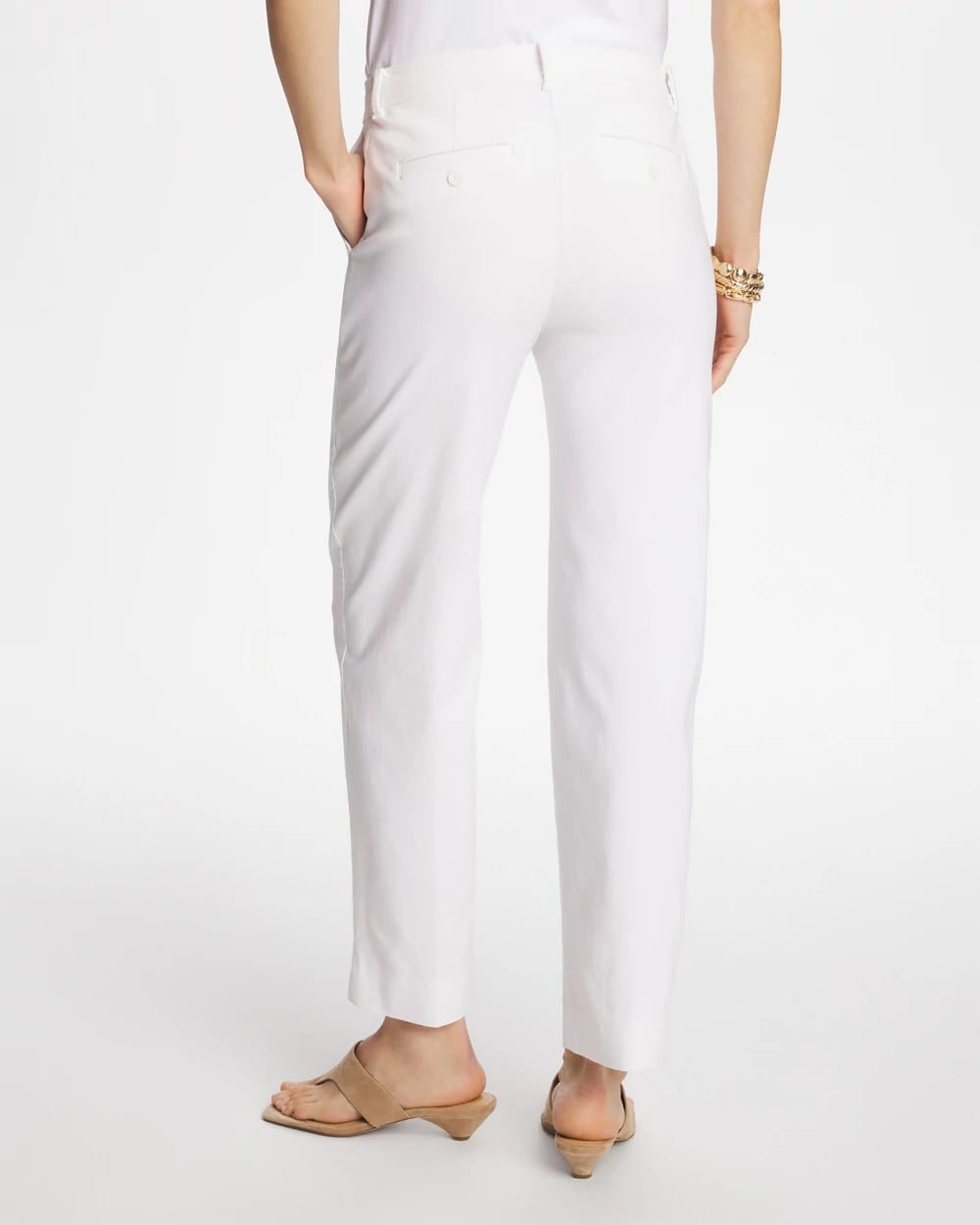 Chico's On Sale Alabaster Emme Fly Front Straight Crop Pants