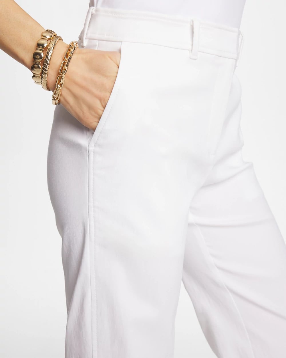 Chico's On Sale Alabaster Emme Fly Front Straight Crop Pants
