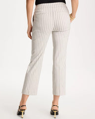 Chico's Discount Black Striped Straight Crop Pant
