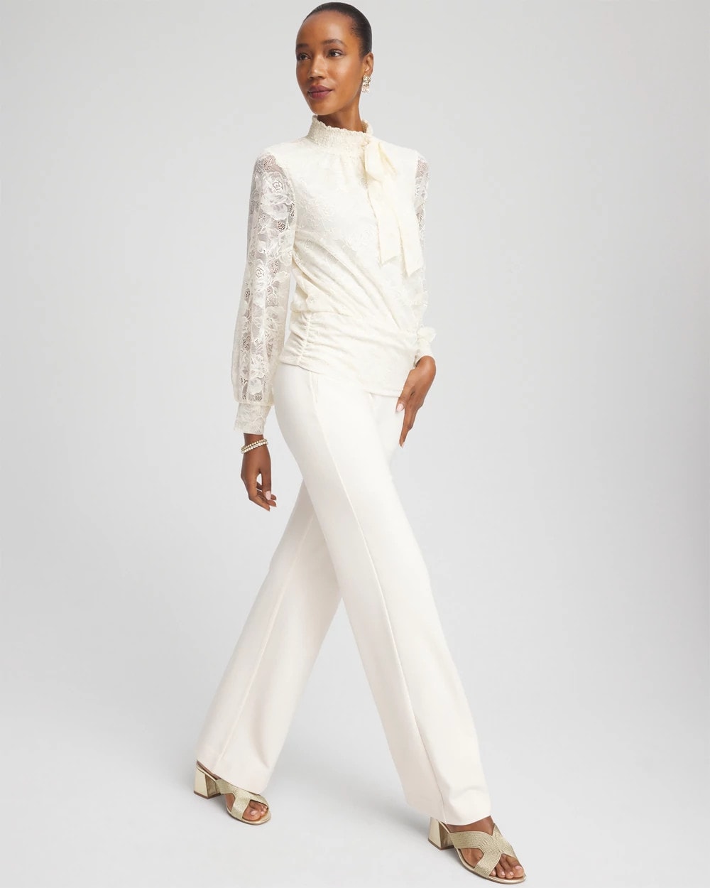 Chico's Sale English Cream Juliet Wide Full Length Pant