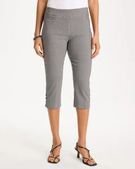 Chico's On Sale Black Brigitte™ Slim Gingham Pull-On Capri Pant