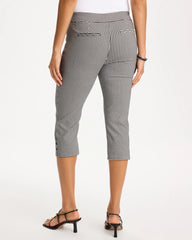 Chico's On Sale Black Brigitte™ Slim Gingham Pull-On Capri Pant