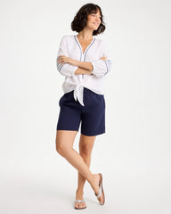 Chico's Outlet Passport Blue Gauze Cotton Shorts