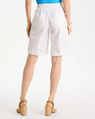 Chico's Online Alabaster Poplin Cotton Roll-Tab Shorts