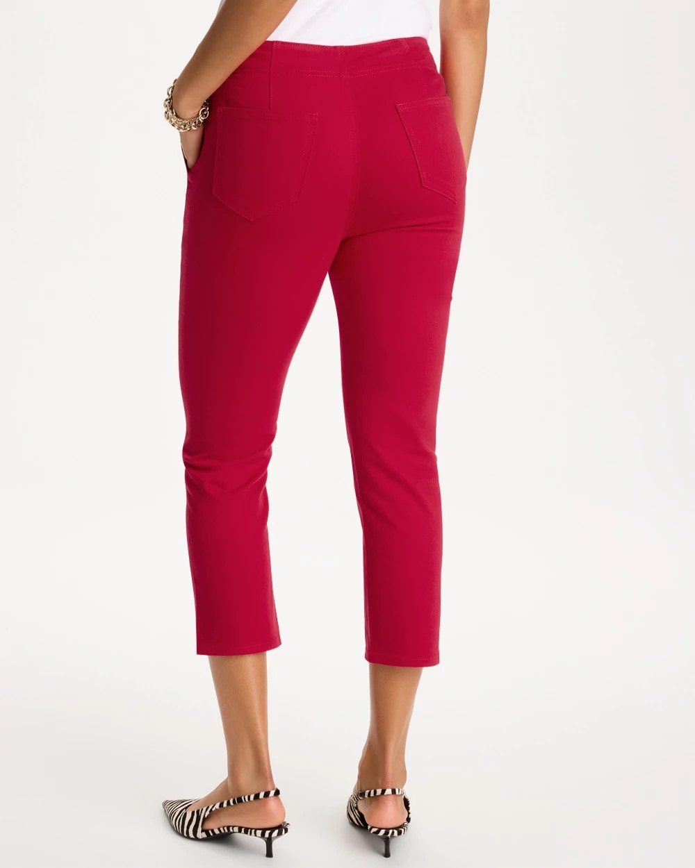 Chico's Outlet Cherry Lush Pull-On Capri Jeans