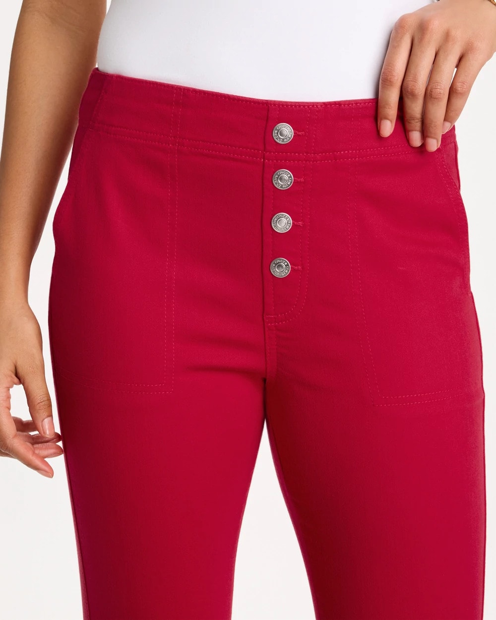 Chico's Outlet Cherry Lush Pull-On Capri Jeans